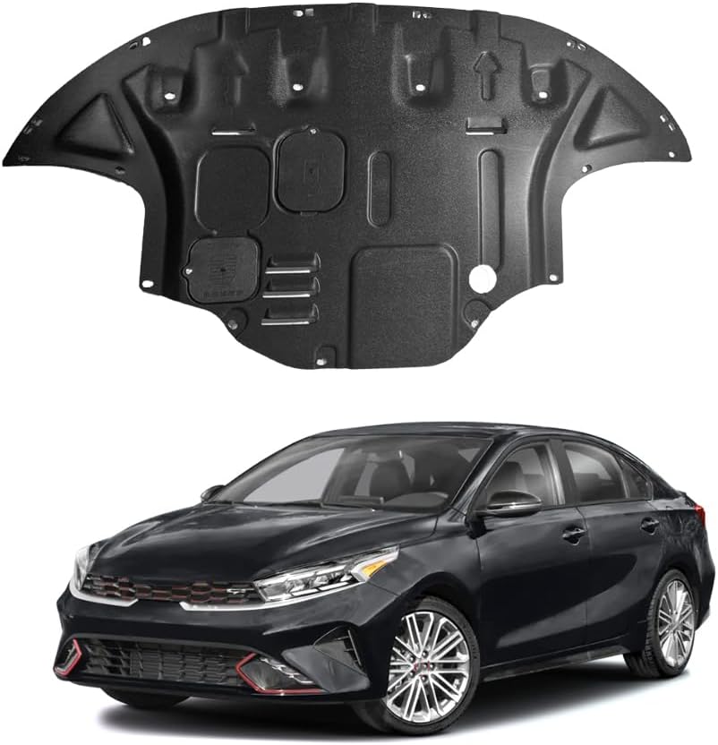 Front Engine Splash Shield Fit for KIA Forte 2019 2020 2021 2022 2023 Engine Case Guards Suitable for Forte Under Engine Cover Mud Flaps Directly Replace Original One Black