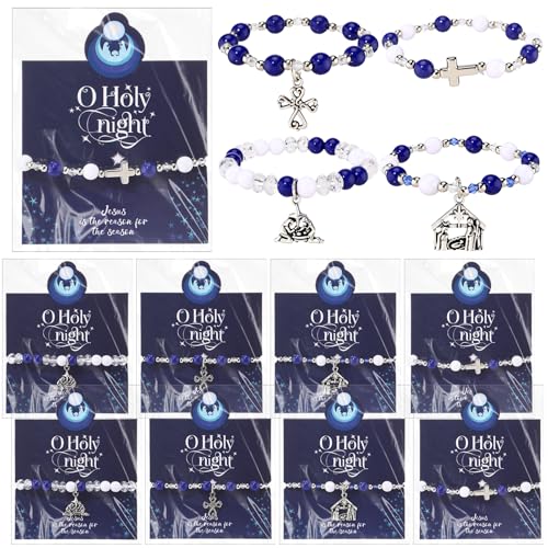 Quelay 20 Set Christmas Nativity Christian Gift Cross Nativity Scene