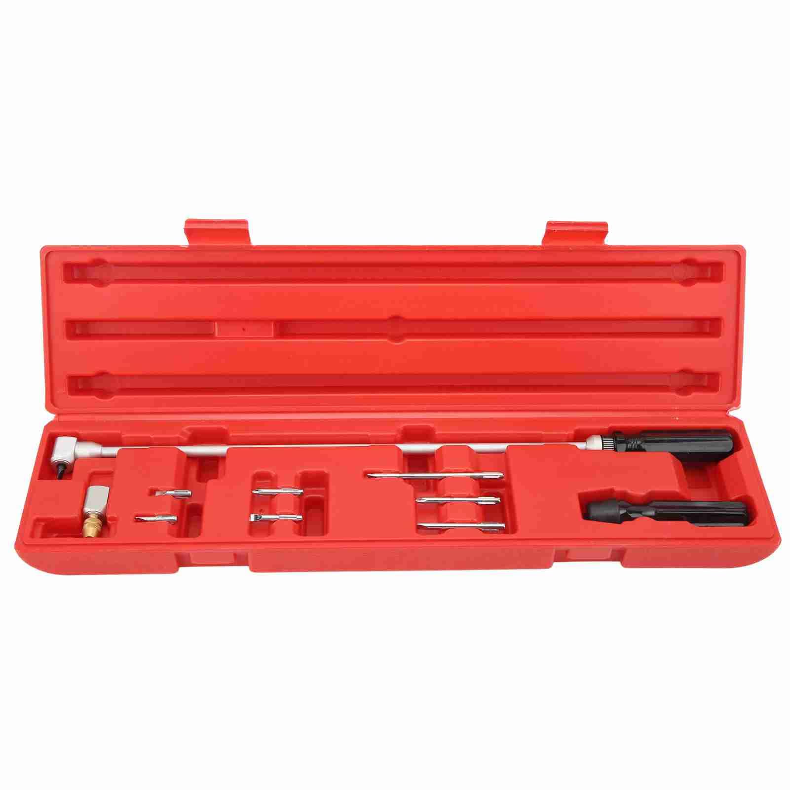 Tbest 10 Piezas de Llave de Ajuste de Carburador, Destornillador Biselado de 90 Grados, Kit de Afinación de Carburador de Motor en ángulo para Motos de Nieve ATV Utv con Varilla de 485 Mm y 7