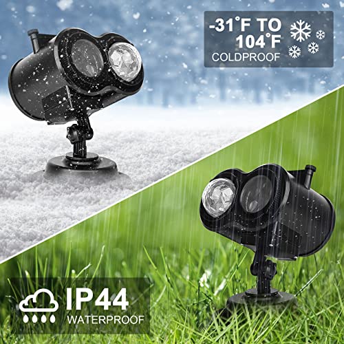 Knhuos Christmas Projector Lights, Remote Control 2-In-1 Hd Led, 16 Slides 10 Colors (Ocean Wave & Patterns) Waterproof Indoor Outdoor Lights For Holiday Xmas Party Garden Landscape Decorations #TOP4