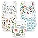 Premium, Organic Cotton Toddler Bibs, Unisex 5-Pack Extra Large Baby Bibs for Boys and Girls by KiddyStar, Baby Shower Gift for Feeding, Drooling, Teething, Adjustable 5 Positions (Bears & Whales)