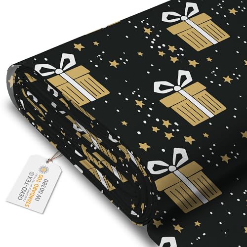 DreamRoots Stoff Weihnachten Meterware - Stoffe Weihnachten 160 cm...