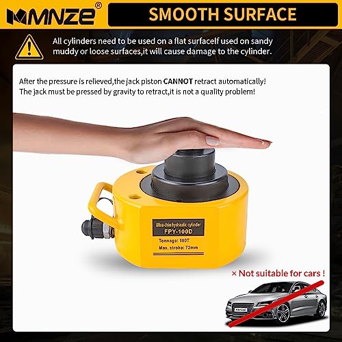 Image of 100T 69mm /2.7 inch Stroke Hydraulic Cylinder Low Profile Jack Multi-Section Ram Jack Lifting Cylinder for Machinery Ship Bridge Construction