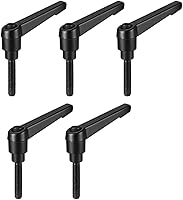 Vista 7 de uxcell M6 x 0.984 in Mango de palanca de sujeción ajustable Rosca Botón de trinquete macho roscado Perillas de bloqueo Tornillo giratorio Perno