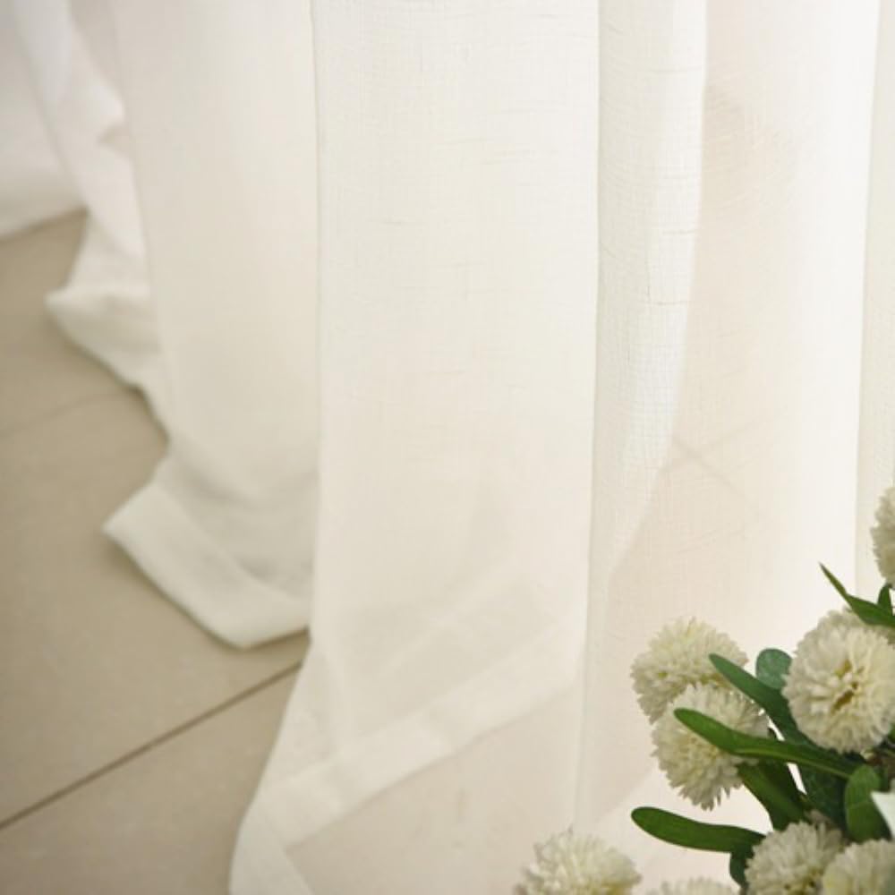Tkanina lniana, biała, len, 3 m x 280 cm, materiał na firanki, materiał dekoracyjny, materiał do majsterkowania, towar sprzedawany na metry, tkanina siatkowa, materiał dekoracyjny, materiał