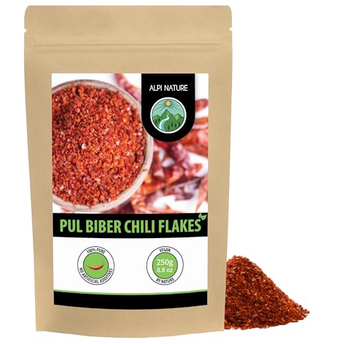 Alpi Nature Pul Biber 250g 8.8 oz, Pul Biber Chilli Flakes, Chilli Peppers Crushed for Cooking