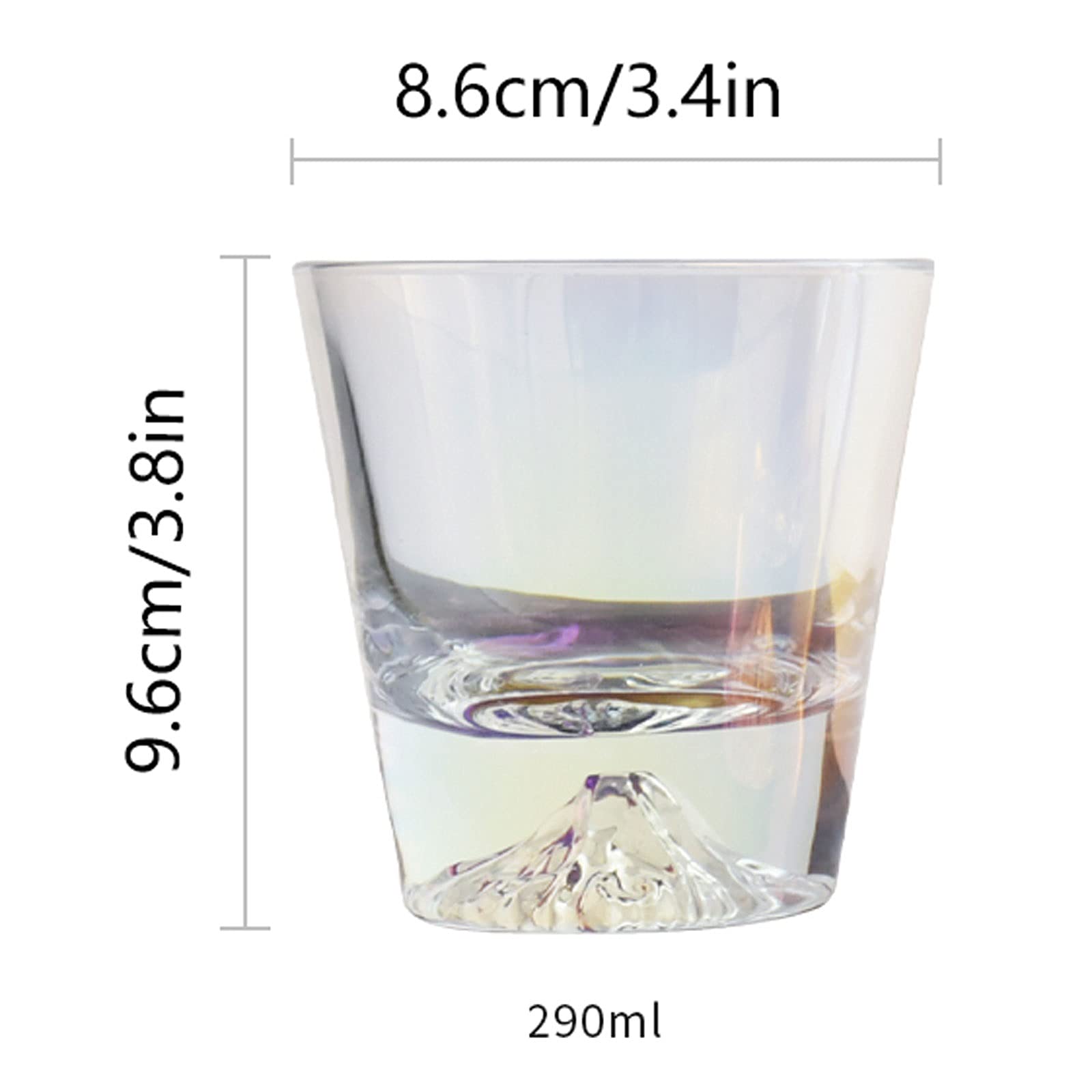 QINGGANGLING999 Wassergläser Schneeberg-Bunte Glasschale 4-teiliger Satz 9Oz und 10 Unzen optional. Saft-Milchkaffee-Glaswaren bleifreies klares Glaswaren-Set Trink-Gläser (Size : Small)
