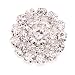 JETEHO 12PCS 20MM Small Clear Flat Back Rhinestone Buttons Metal Crystal Glass Button (Flat)