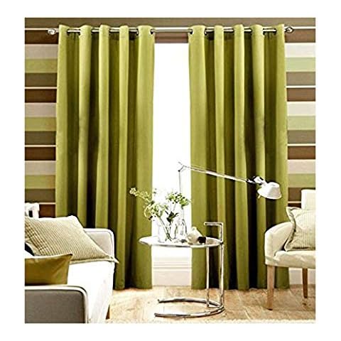 Pair Of Plain LIME GREEN Eyelet BLACKOUT/DIMOUT Curtains 90" drop x 53" wide Cover
