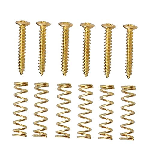 Totority エレキギター用シングルコイル拾音器螺?とスプリング 入り 金色