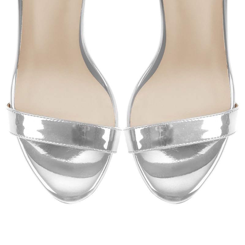 Image of Platform Stiletto High Heels for Women, Round Open Toe Ankle Strap Sexy Heeled Sandals for Wedding Party Dress