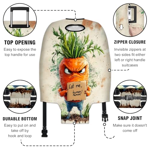 Extra Large Elastic Luggage Cover Stretchable Suitcase Protector with Easy Handle Access & Zipper Closure Ideal Travel Accessory for Large Suitcases Ensures Safety & Style Rebel Carrot3