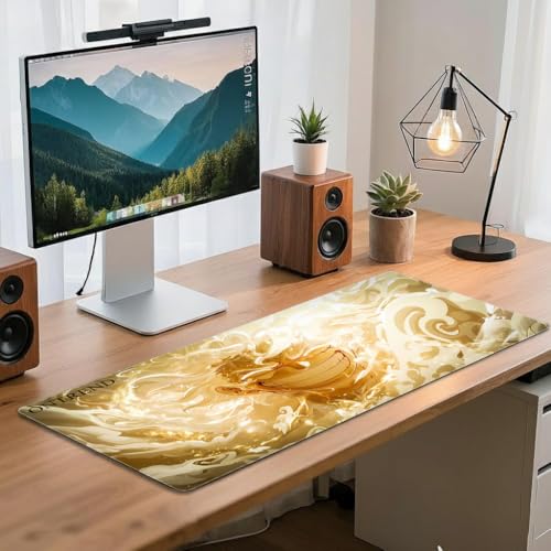 Image of ON TREND Anime Series Printed Mouse pad with Anti-fray Stitching, Waterproof Surface & Non-Slip Rubber Base Gaming Mouse Mat for Laptop, Computer & Desk (Large Extended -23x11 Inch) (Fire Luffy)