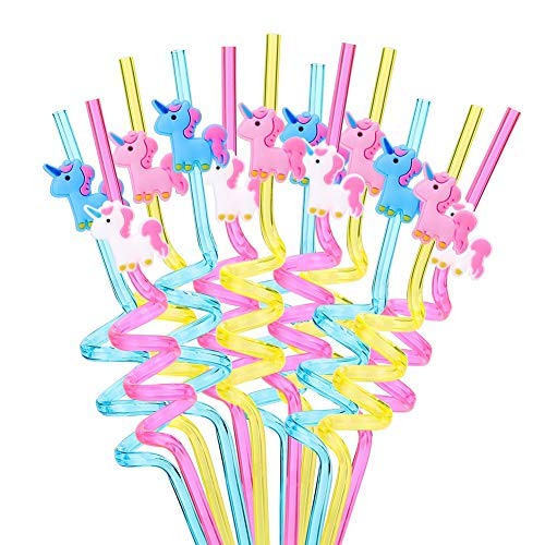 Pitillos reutilizables tema Unicornio 48 unidades miniatura 1