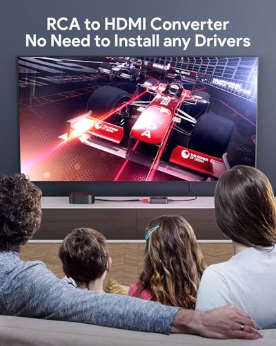 image for ABLEWE RCA to HDMI,AV to HDMI Converter, 1080P Mini RCA Composite CVBS