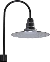 Vista 15 de Steel Lighting Co. Highland Park - Luz de granero Montada en la pared al aire libre Onda radial de 16 pulgadas Brazo recto de 11 pulgadas