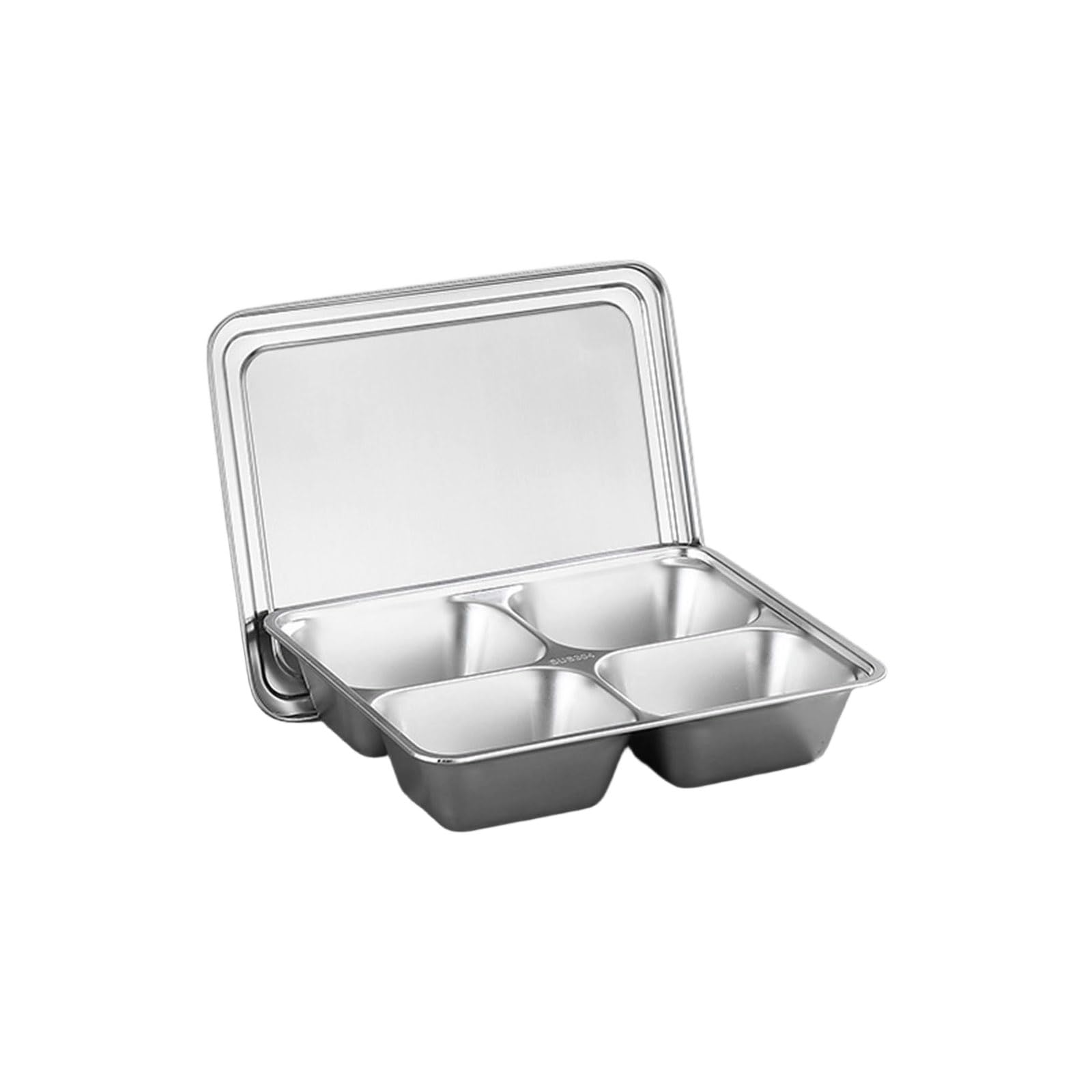 LWHZOFR Meal Prep Lunch Tray with Lid, Stainless Steel Divided Food Container for Organized Servings, Picnic Packing, and Storage Sectioned Stainless Steel Lunch Tray Covered Meal Prep Container Food