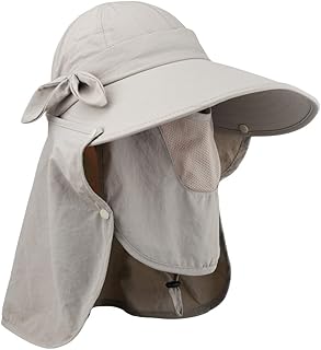 Women's UPF+50 Sun Visor Detachable Flap Hat Foldable Wide Brimmed UV Pr...