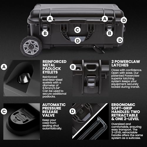 Image of NANUK 935 Waterproof Hard Case with Cubed Foam & Heavy-Duty Wheels, 22 inch x 14 inch x 9 inch - Dustproof, Impact-Resistant & Airline Carry-On Approved - Black