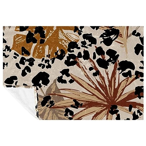 Couverture chaude Monstera léopard pour pique-nique camping et plage