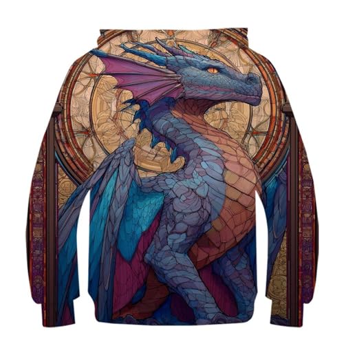 Sweat dragon 3D effet vitrail pull imprimé original enfant