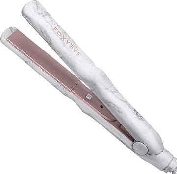 FoxyBae Plancha plana de mármol de viaje – Plancha digital de control de  temperatura iónico con apagado automático y calentamiento rápido, alisado  de cabello con placas iónicas, cable giratorio de 360° :