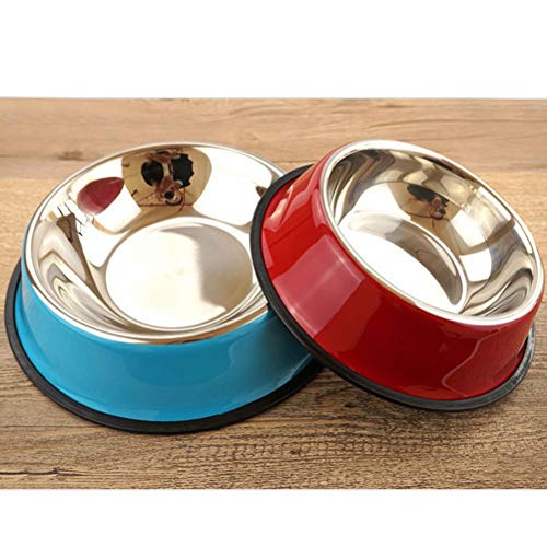 Pet 1Pc 18cm Tigela de Aço Inoxidável Alimentador de Animais de Estimação Bacia de Alimentos Suprime