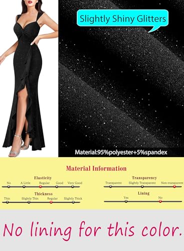 Image of VFSHOW Womens Sweetheart V Neck Twist Front Backless Ruched Ruffle Slit Formal Evening Gown Maxi Long Dress