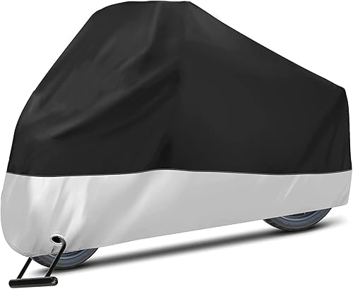 OVERWIND Funda para motocicleta, de nailon 190T, impermeable, para exteriores, antióxido, lluvia, nieve, protección UV, con agujeros de bloqueo,