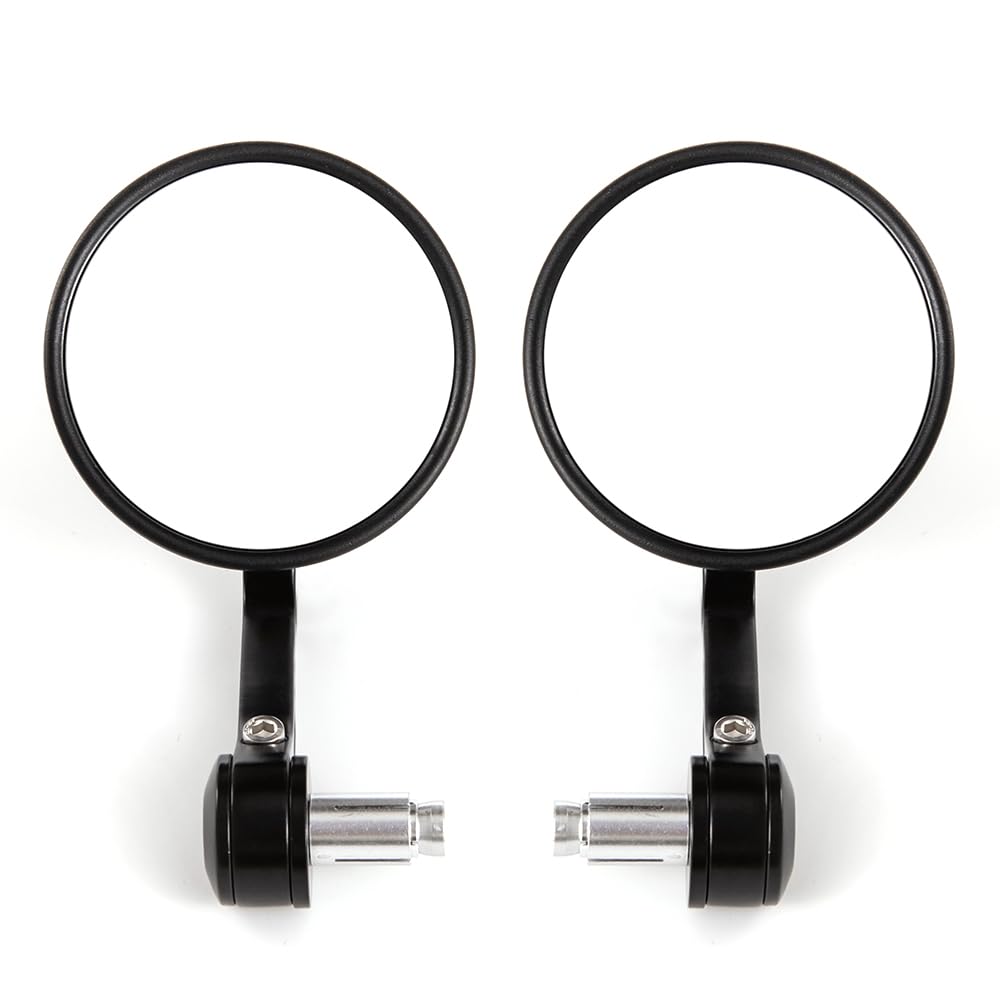 Universali Specchietti Moto Manubrio 360° in Alluminio Specchietti Bar End moto Manubrio E24 Omologati Compatibili con ATV Quad Scooter