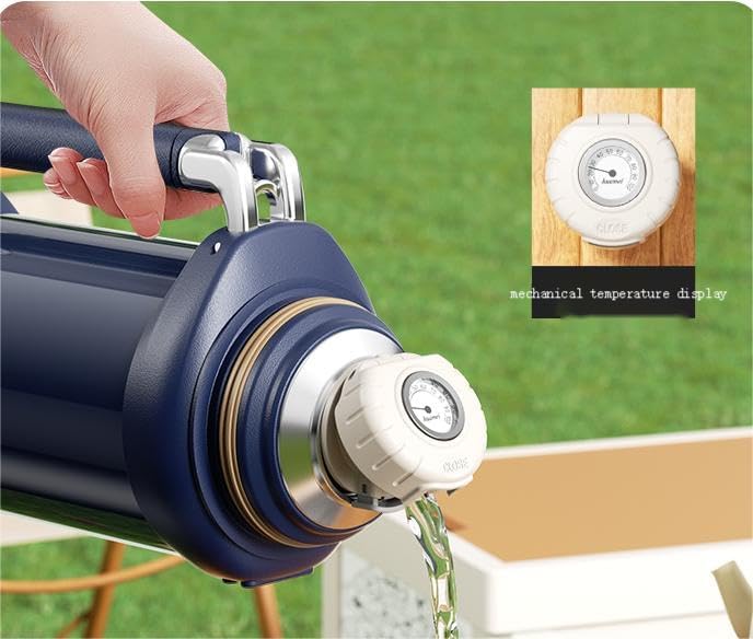 Miniatura 5 de Botella de bebidas aislada al vacío de acero inoxidable con taza, botella de café grande para viajes, frascos para bebidas calientes y frías,