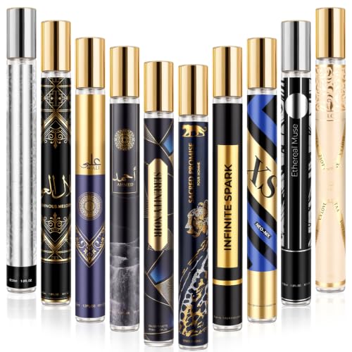 Profumo cofanetto regalo uomo, confezione da 10 profumi uomo da 35 ml, mini profumo da viaggio, note floreali, fruttate, legnose e cuoio, set regalo di profumi per Natale, San Valentino e compleanno