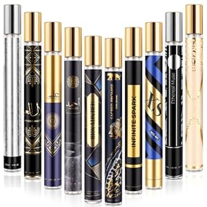 Cologne for Men, 10 Pack Mens Cologne Sampler Set, Perfume Men’s Gift Set, Eau de Toilette, Mini Travel Size, Woody Leathery Fruity Floral, 35 ml per Bottle, Unisex Adult