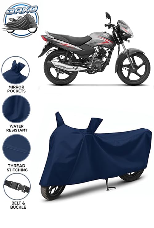 Image of Waterproof Bike Cover for Tvs Sport | All Weather Protection from Rain, Dust, UV Rays & Scratches with Mirror Pockets & Buckle Belt | Sport Bike Cover