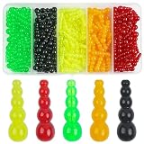 SILANON Stacked Fishing Beads,200pcs Plastic Fishing Lure Beads Tackle Trout Beads Tapered Bead Fishing Lure Making Supplies for Walleye Rig Inline Spinner Rig Saltwater Freshwater -  KeYanew