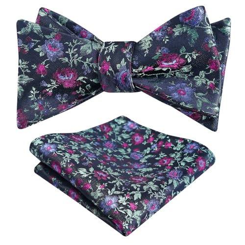 Image of Alizeal Mens 2pcs Floral Pattern Bow Tie Set