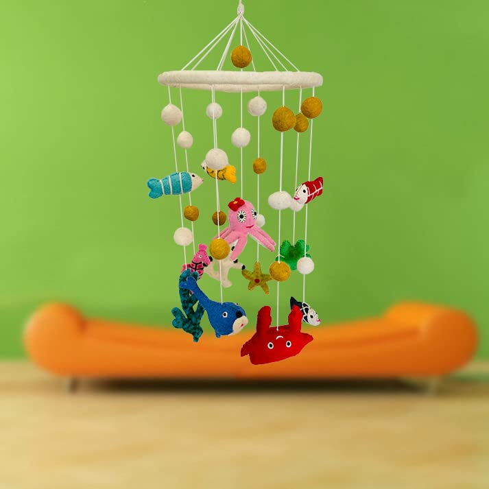 THB Baby Mobile Animal Nursery Decoration Newborn Shower Gift Birthday Gift | Baby Bed Decoration for Boys and Girls Toys Figure Playing Set for Babies |DIY Hanging 1