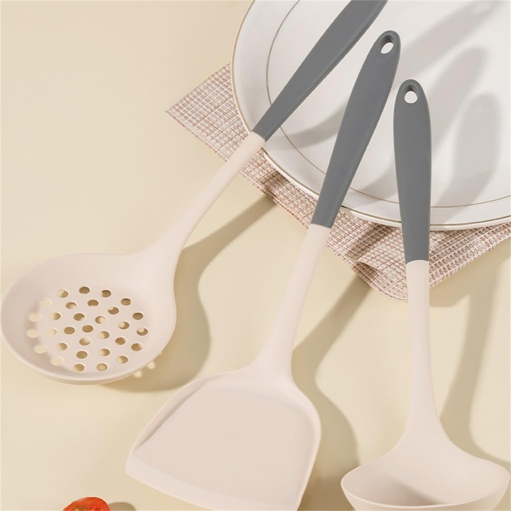 DUYHBAWRS-779 Spatula Frying Spatula Household Soup Spoon High Temperature Resistant Frying Spoon Non-stick Cookware Set