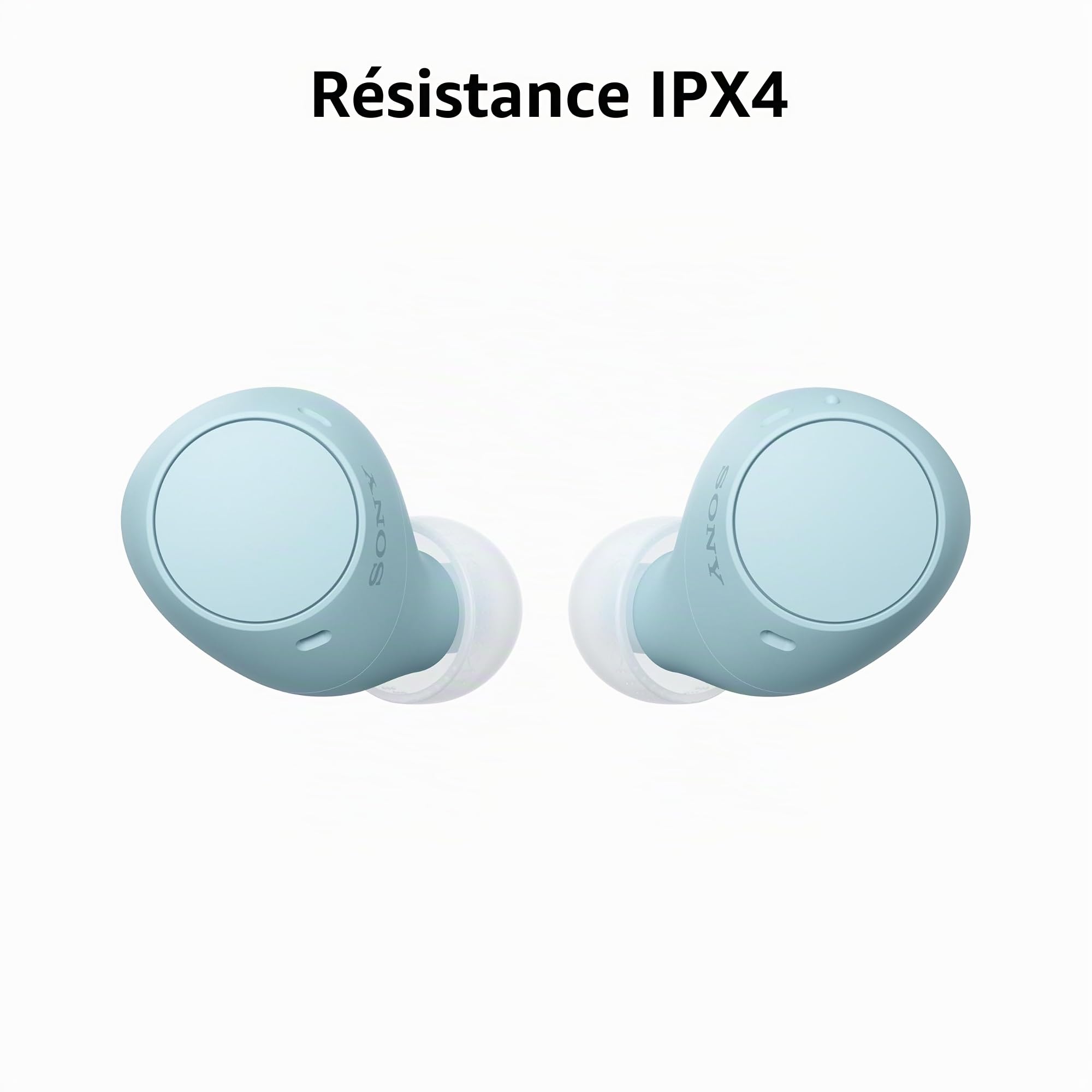 Sony WF-C510 Écouteurs Bluetooth sans fil TWS, micro, son ambiant, petits et confortables, IPX4, charge rapide, connectivité multipoint, égaliseur personnalisé
