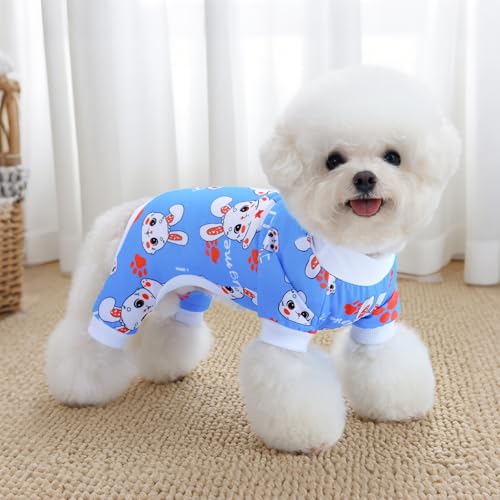 XPUDAC 4 Pieces Dog Pajamas for Small Dogs Pjs Clothes Puppy Onesies Outfits for Doggie Christmas Shirts Sleeper for Pet Cats Jammies-S - Image 4