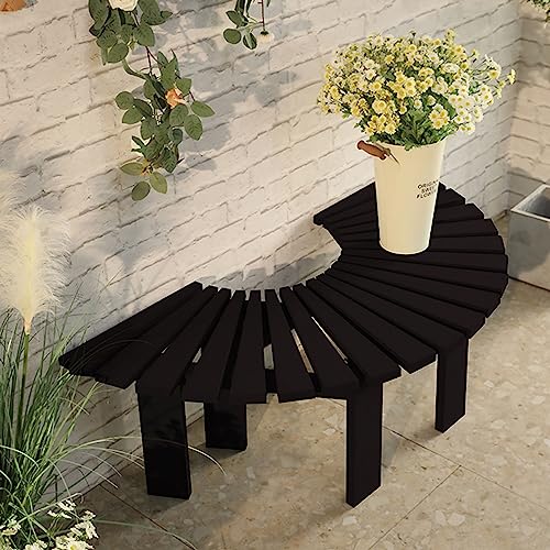 Banco de jardín de madera maciza asiento de patio exterior resistente a la intemperie 2
