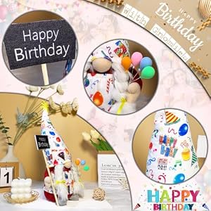 1PC Happy Birthday Sign Gnome Birthday Sign Balloon Apron Ideal Gift for Birthday Theme for Birthday Party Girls Boys and Anyone Who Love Gnomies A Must Have for Gnome Ornament Collection