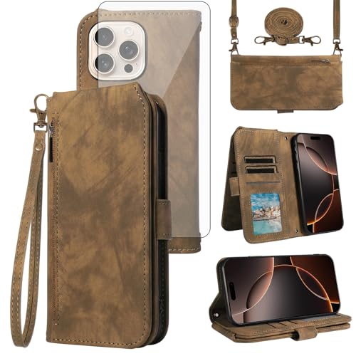 Protégez votre iPhone 16 Pro Max avec cette coque portefeuille robuste à bandoulière