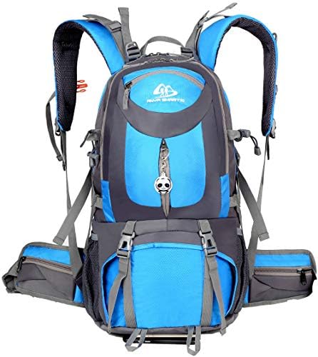 ANYA SMART 50L Waterproof Outdoor Backpack Travel Backpack with Removable Reflector for School Travel Camping Hiking Cycling (Blue)