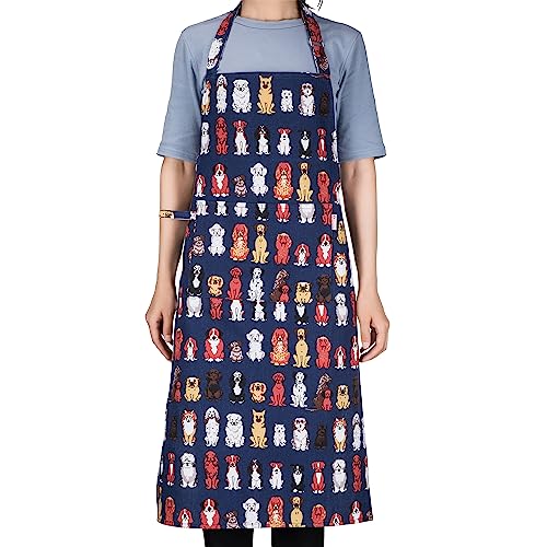 Zihuatailor Dog Apron For Women With 2 Pockets, Adjustable Aprons With Dog Prints #TOP1