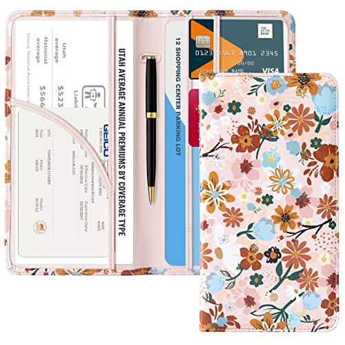 Image of CoBak Car Registration and Insurance Holder | Vehicle Glove Box Organizer, Auto Truck Compartment Document Case with Magnetic Closure for Insurance & Driver License