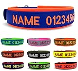 Hundehalsband Biothane personalisiert - kleine und große Hunde (XS - XXL) - individuell zusammenstellen - Halsband Bestickt Name + Telefonnummer - Hundehalsband breit & verstellbar
