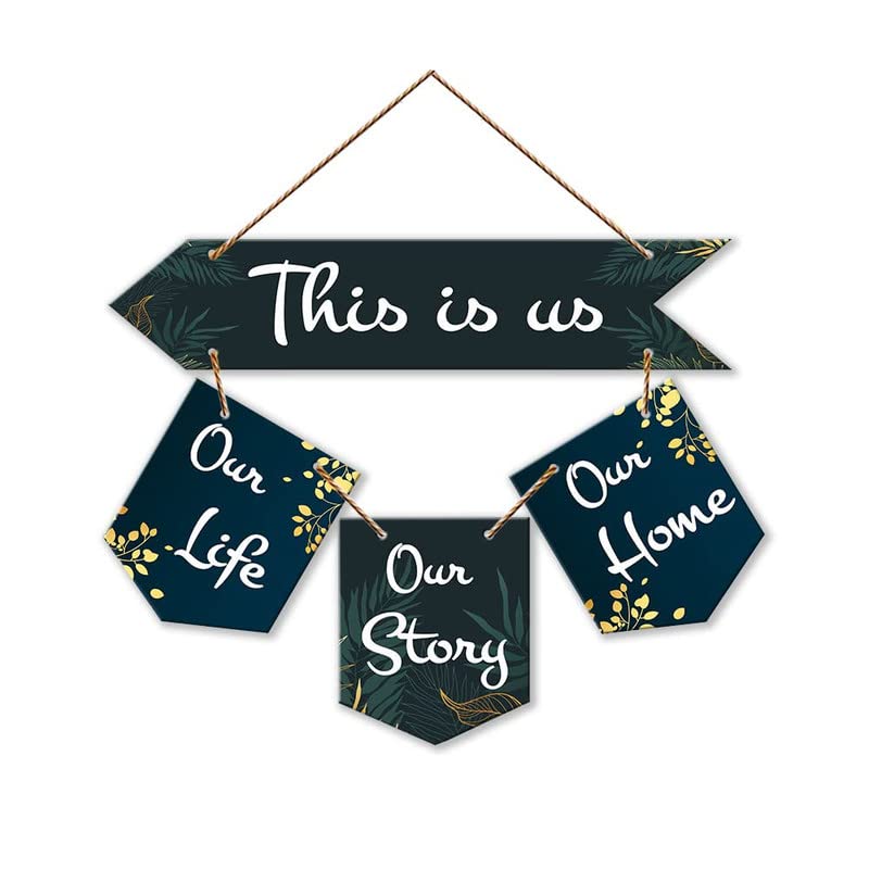 Image of This is us Decorative Wall Art MDF Wooden Wall Hanger for Living Room | Bedroom | Gifts | Wooden Home Decor Items | Modern Decoration | Quotes Decor Items