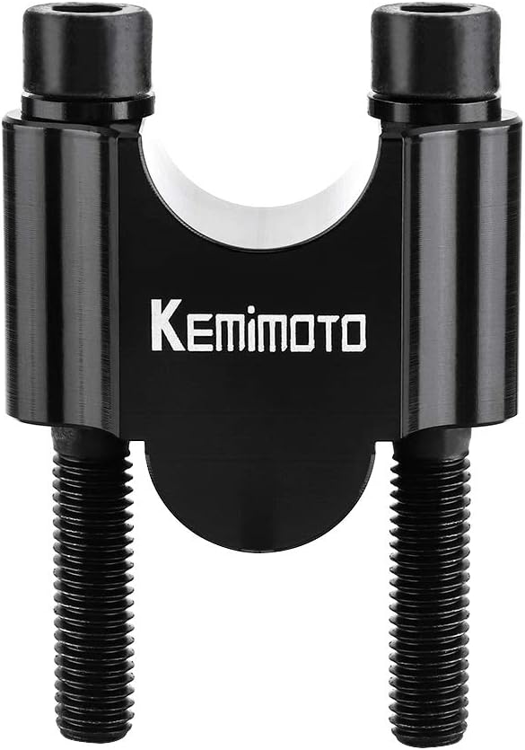 KEMIMOTO 7/8 Inch Motorcycle Handlebar Risers, Aluminum Alloy Motorcycle Risers, Compatible with Kawasaki Suzuki WR250F TW200, fit ATV Dirt Bike, Universal Motorcycle Accessories, Black