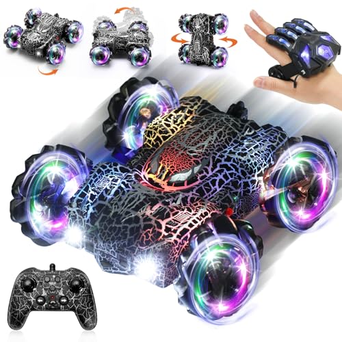 Ferngesteuertes Auto ab 3-10 Jahre 4WD Drift 360 Drehung Stunt Car Spider Spielzeug Ferngesteuertes Auto mit Handsteuerung und LED-Lichter Geburtstags Geschenke für Kinder Jungen Mädchen ab 3 Jahre